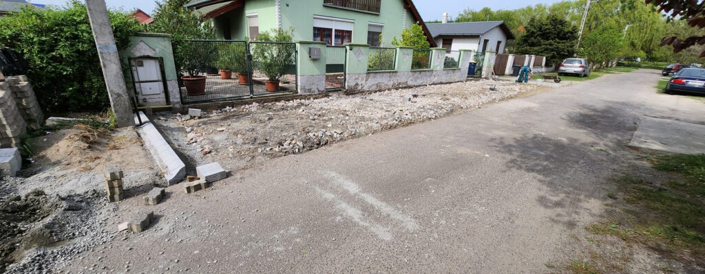 Térkövezett kocsibehajtó kialakítása – kivitelezés előtt
